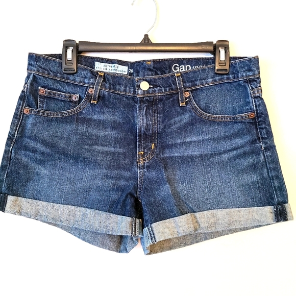 GAP Pants - GAP Authentic Best Girlfriend Blue Denim Cuffed Jean Shorts